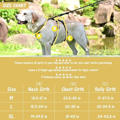 Escape Proof Dog Harness - No Pull Dog Harness with Handle, Soft Padded Reflective and Adjustable Full Body Pet Harness Vest for Medium Large Dogs Walking Hiking Training, Beige Medium - color: Beige, size: Medium