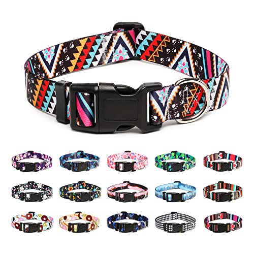 Mercano Adjustable Dog Collar - Special Design Patterns, Soft Nylon Comfortable Durable Pet Collar for Small Medium Large Dogs (XS, Ethnic Pink) - color: Ethnic Pink, size: Extra Small
