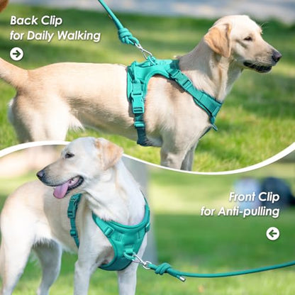 No Pull Dog Harness, Puppy Vest with Front Clip for Small Medium Large Sized Dog(MARRS Green,M) - color: MARRS Green, size: M(Neck:18.5-25.6", Chest:20.9-30.7")