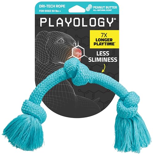 Playology Dog Toys | Dri-Tech Rope Toy Tug of War Rope for Aggressive Chewers | Jumbo Peanut Butter Scented Toy - Easy to Clean and Made from Non Toxic Materials - size: Jumbo, style: Peanut Butter