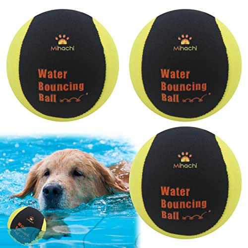 Water Toys for Dogs 3 Packs - Bouncing Chew Tennis Balls Floating Toy, Bouncier, Buoyant in Pool or Lake Fun for Small to Medium Dogs