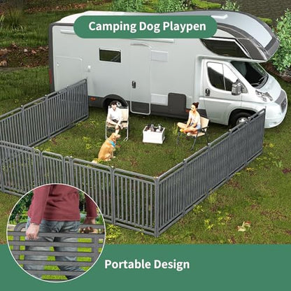 40 Inch Dog Playpen Outdoor, 8 Panels Puppy Playpen Heavy Duty Dog Play Pen Indoors, Rust Resistant Dog Pen for Large/Medium/Small Dogs, Dog Fence for RV Camping - style: 40" H