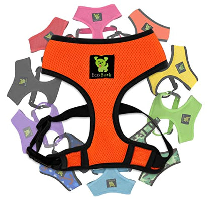 Dog Harness Soft Gentle No Pull No Choke Dog Harnesses Double Padded Halter Ultra Cushion Walking Breathable Mesh Dog Vest for Puppies XS Small Medium Large XL (Medium (Neck 12 to 14 in), Orange) - color: Orange