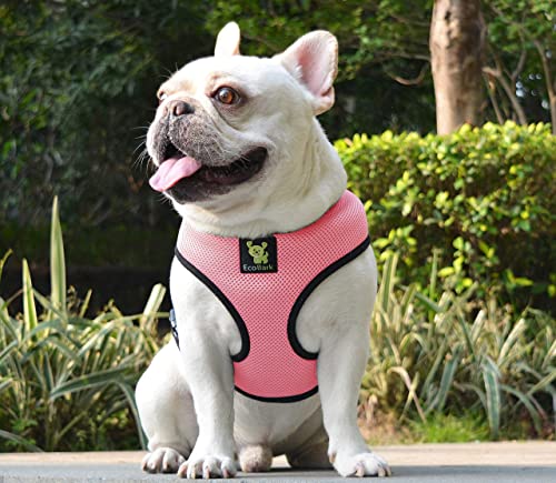 EcoBark Dog Harness - Luxurious Soft Mesh - Eco-Friendly Over the Head Vest Harness - No Pull & No Choke Design - Padded Breathable Body Halter - for Toy and Small Breeds (Bubblegum, Medium) - color: Light Pink