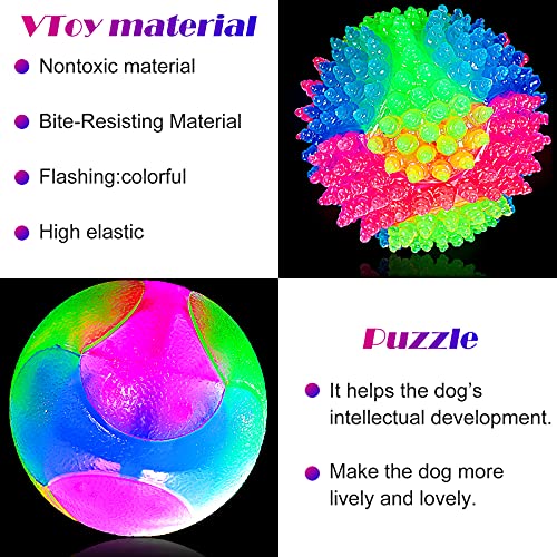 2 Pieces 2.5" Light up LED Dog Toy Ball Elastic Flashing Glowing Interactive Toy Pet Color Ball Bounce-Activated for Small Medium Dogs and Puppies(Classic Style)