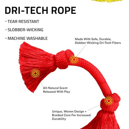 Playology Dog Toys | Dri-Tech Rope Toy Tug of War Rope for Aggressive Chewers | Medium Beef Scented Toy - Easy to Clean and Made from Non Toxic Materials - size: Medium, style: Beef