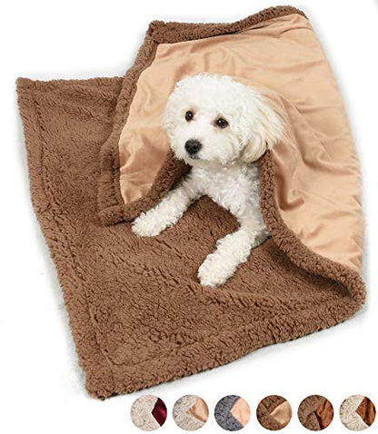 Puppy Blanket, Super Soft Sherpa Dog Blankets and Throws Cat Fleece Sleeping Mat for Pet Small Animals 45x30 - color: Latte&brown