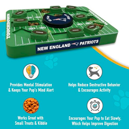 Pets First NFL New England Patriots Large Puzzle Toy - Interactive Dog Slow Feeding Puzzle Treat Toy - color: NEW ENGLAND PATRIOTS, size: Large