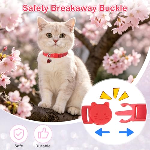 Rhinestone Cat Collar Breakaway with Bell, Diamond Cat Collar with Safety Buckle Quick Release for Girl Boy Small Kitten Pets Puppy,Cute Soft Female Male Cat Collars, Christmas 8-12" - color: Red-2 (1 Pack), size: 8"-12" Cats / Mini Dogs