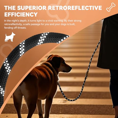Hands Free Dog Leash, Heavy Duty Waist Leash for Dog Walking Running, Durable 9.8FT Multi-Function Dog Lead No Pull for Medium Large Dogs, Professional Tangle Free Reflective Control Lead - color: Reflective-Black