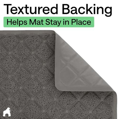 GORILLA GRIP Cat Litter Box Mat, Cushioned Coil Mesh Litter Trapping Mats, Scatter Control Supplies for Less Mess, Phthalate Free, Ultra Deep Catch Grooves, Rinse or Vacuum to Clean 24x17 Hunter Green - color: Charcoal, style: Small (24" x 17")