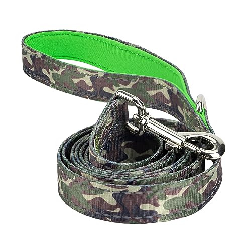 EcoBark Teacup Dog Leash - Soft & Reflective Toy Breed Leashes with Padded Handle - Strong & Durable - Training and Pulling for Tiny & Small Dogs (Camo) - color: Camo, size: 6 ft x 5/8 in - Thinnest Width