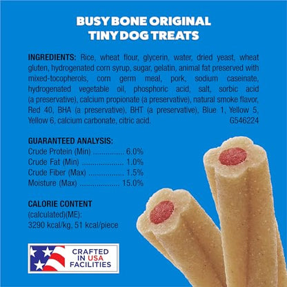 Purina Busy Bone Adult Toy Breed Dog Chew Bone Treats, Tiny - 30 ct. Pouch - size: 30 Count (Pack of 4)