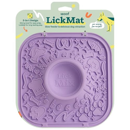 WOOF LickMat - Easy-to-Clean Lick Mat for Dogs - Slow Feeder Mat with Non-Slip Design - BPA-Free Silicone Lick Mat - Interactive Dog Toys - Lavender - color: Lavender