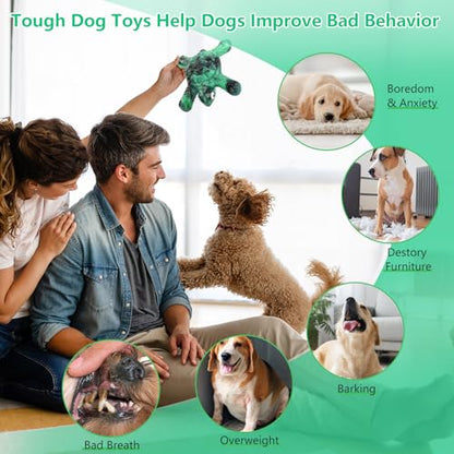 Letsmeet Heavy Duty Nylon Dog Bone Chew Toys - Real Bacon Flavor, Long-Lasting for Aggressive Chewers & Large Breeds - color: Green1
