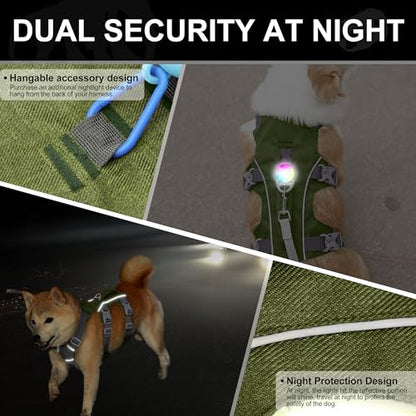 Escape Proof Dog Harness Medium Sized Dog, Reflective No Pull Dog Vest with Handle, Lightweight Full Body Pet Harness Adjustable for Walking,Training(Green,Chest:17-32") - color: Green, size: M: Chest 17-32", Fit 25-55 lbs