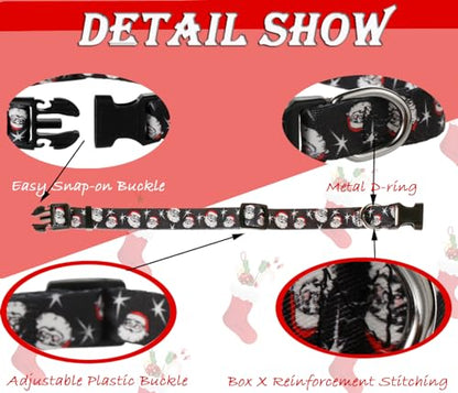 Christmas Dog Collars for Large Dogs, Quick Release Cute Xmas Dog Collar - color: Christmas, size: L