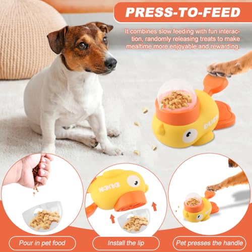 Pet Treat Dispenser Toy, Duck-Shaped Interactive Dog Puzzle Slow Feeder Toy for Small Medium Dogs and Cats, Promotes IQ Training and Entertainment Reduces Bloating Anti-Gulping