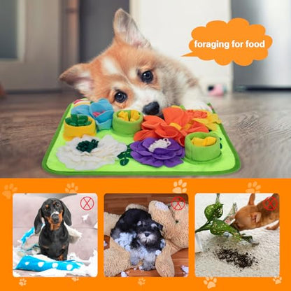 Snuffle Mat for Dogs, Sniff Mat Slow Feeding Mat for Small Pets Cats, Rabbits - Help Stress Relief and Training - Stimulate Your Pet's Foraging Skills! (Bright Green) - color: Bright Green