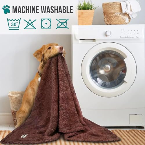 PETAMI Fluffy Fleece CAT and Dog Throw Blanket, Brown, Large - color: Brown, size: Large (40x60)