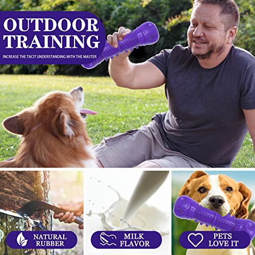 ZIKATON Dog Squeaky Toys for Aggressive Chewers, Durable Chew Toys for Large Medium Breed Dog, Dog Toys, Tough Durable Dogs Toys with Natural Rubber - color: A Violet