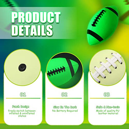 Civaner Glow in The Dark Football Light Up Youth Size for Kids Teens and Adults Junior Football Small Luminous Sports Balls Gifts for Boys School Games Outdoor Activity
