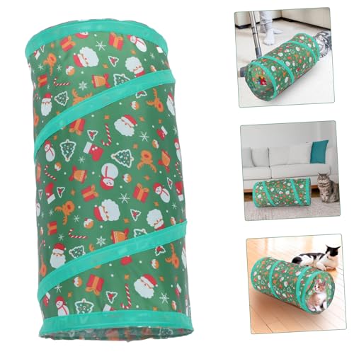SUPVOX Foldable Cat Tunnel Cube with Bell Ball Breathable Collapsible Kitten Playhouse for Indoor and Outdoor Use Interactive Pet Hideout and Resting Bed for Cats and Kittens