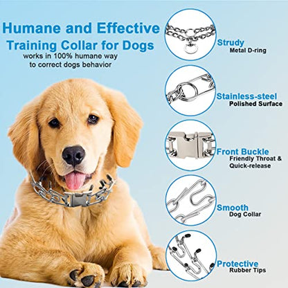 Dog Collar with Quick Release Buckle for Small Medium Large Dogs - size: M(17-19" Neck, 3.00mm)