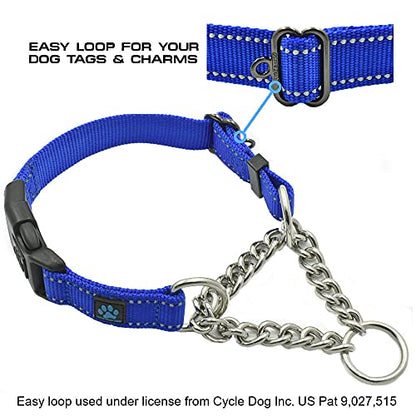 Max and Neo Stainless Steel Chain Martingale Collar - We Donate to a Dog Rescue for Every Collar Sold (Medium, Pink) - color: PINK, size: Medium