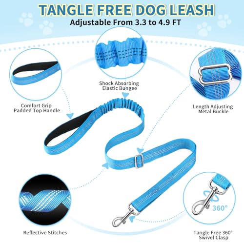 Lukovee No Pull Dog Harness and Leash Set, Soft Padded Small Dog Harness, Neck & Chest Adjustable Reflective Vest Puppy Harness with 4ft Lightweight Anti-Twist Dog Leash for Small Dogs (LBL, XXS) - color: Light Blue, size: XXS ( Chest 11.5'' ~ 15'')