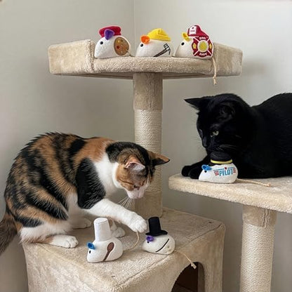 SPOT Mice at Work Cat Toys, Catnip Filled Plush Mice for Indoor Cats, Lightweight Toy Mice with Career Designs, for Single or Multi Cat Homes, 3 in, 6 Count