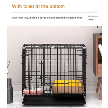 Dog Crate, 2 Doors Folding Mental Wire Dog Cage Training Kennel, with Removable Tray, Suitable for Small and Medium Dogs (Size : 61x42x50cm) - size: 24.0"L x 16.5"W x 19.6"H