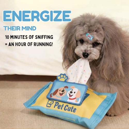 Interactive Dog Puzzle Toy | Anti-Boredom & Mental Stimulation | Snuffle Mat for Dogs | Slow Feeding & Enrichment Game | Small, Medium, Large Dogs | Pizza, Bowling or Tissue (Tissue) - color: Tissue