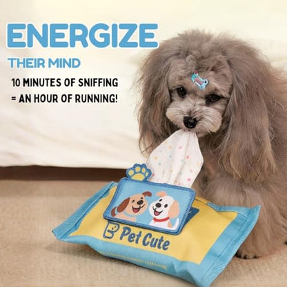 Interactive Dog Puzzle Toy | Anti-Boredom & Mental Stimulation | Snuffle Mat for Dogs | Slow Feeding & Enrichment Game | Small, Medium, Large Dogs | Pizza, Bowling or Tissue (Tissue) - color: Tissue