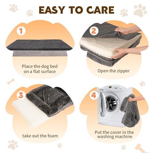 Orthopedic Dog Bed for Medium and Large Dogs - Waterproof Dog Sofa with Removable Washable Cover and Egg Crate Foam Comfort Pet Sleeping Mat, Pet Bed Couch with Zipper and Non-Slip Bottom