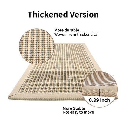 FUKUMARU Cat Scratcher Mat, 23.6 X 15.7 Inch Natural Sisal Cat Scratch Mats, Horizontal Cat Floor Scratching Pad Rug, Protect Carpets and Sofas (Cream - Thicken) - color: Cream-Thicken 23.6 x 15.7 Inch