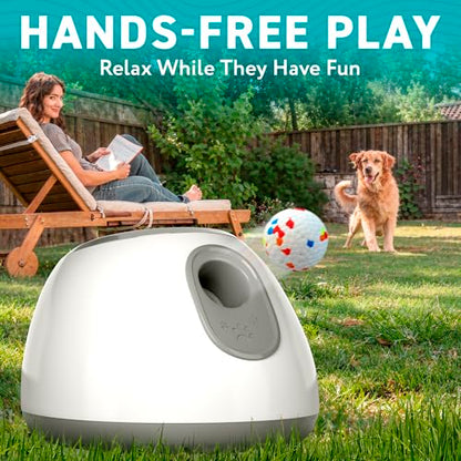 ABC PACK & SUPPLY Automatic Dog Ball Launcher for Small Dogs & Puppies, Adjustable 10–30 ft Indoor Outdoor Fetch Machine with 3 Balls