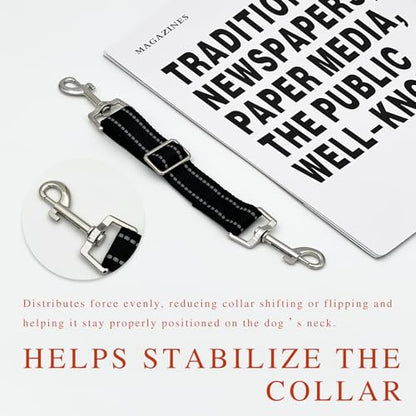 Dual-Clasp Dog Collar Safety Connector, No-Pull Harness-to-Collar Clip, Pet Extension Leash for Training & Walking