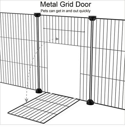 HOMIDEC Pet Playpen,Small Animals Cage DIY Wire Portable Yard Fence with Door for Indoor/Outdoor Use,Puppies,Kitties,Bunny,Turtle 48" x 24" x 16" - style: Black