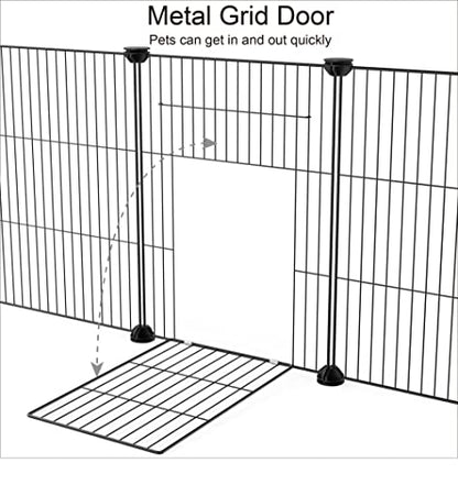 HOMIDEC Pet Playpen,Small Animals Cage DIY Wire Portable Yard Fence with Door for Indoor/Outdoor Use,Puppies,Kitties,Bunny,Turtle 48" x 24" x 16" - style: Black