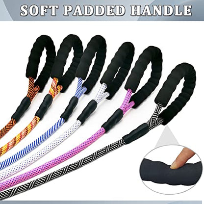 Heavy Duty Rope Dog Leash, 3/4/5/6/7/8/10/12/15/20 FT Nylon Pet Leash, Soft Padded Handle Thick Lead Leashes for Large Medium Dogs (Black, 1/2" * 8') - color: black, size: 1/2" * 8'