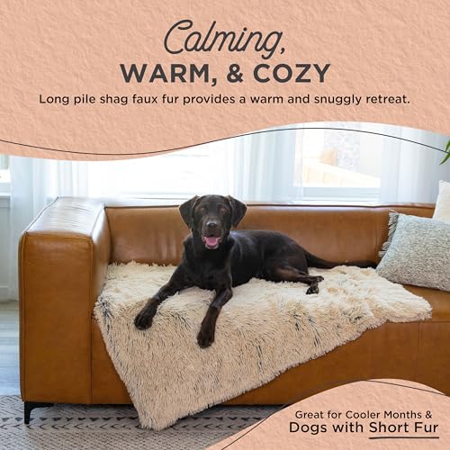 Best Friends by Sheri Calming Shag Dog Blanket – Ultra Soft Faux Fur Pet Throw, Anxiety-Relief, Lightweight Warm Bed Cover for Dogs and Cats, Machine Washable, Taupe, 40" x 50" - color: Taupe, size: 40" x 50"