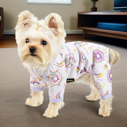 Dog Pajamas for Small Dogs, Soft Thin Pjs Jammies Cat Doggie, Summer Pet Cute Puppy Clothes Outfits Dogs Boy Girl(Donut, XS) - color: Donut, size: X-Small (Chest 11.8 in)