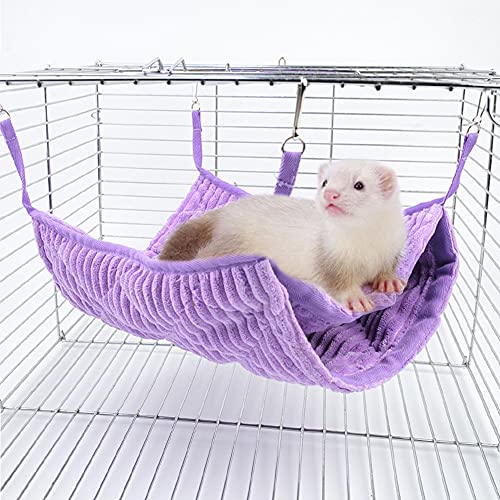Large Ferret Hammock, Hanging Tunnel Bed for Cage Fit Rats Chinchilla - Purple - color: Purple