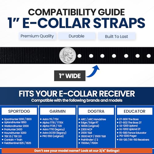 Sparky Pet Co - ECollar Replacement Strap - Easy Release Double Buckle Dog Collar - Rugged Nylon - Adjustable - D Ring - Quick Release Metal Clasp - for Invisible Fence Systems - 1" x 28" - Black - color: Black, size: 1" Wide