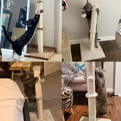 Dimaka 29" Tall Cat Scratching Post, Claw Scratcher with Sisal Rope and Covered with Soft Smooth Plush - color: Blue, size: 29 inches for All Cats