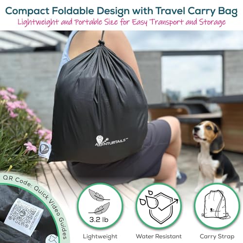 Portable Foldable Dog & Cat Playpen - Indoor Outdoor Travel - Medium Collapsible Pet Play Pen for Small Dogs, Puppies & Kittens - Lightweight Enclosure with Breathable Mesh, Fleece Liner & Carry Bag