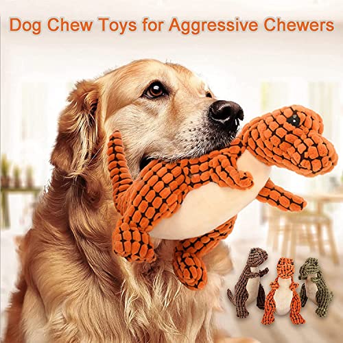 2024 New Indestructible Robust Dino Plush, Squeaky & Durable Dog Chew Toys for Aggressive Chewers, Interactive for Boredom (F-A+C) - color: F-A+C