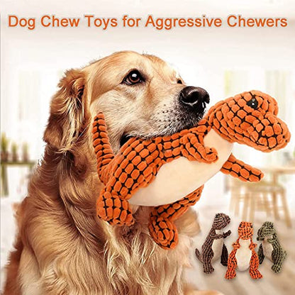 2024 New Indestructible Robust Dino Plush, Squeaky & Durable Dog Chew Toys for Aggressive Chewers, Interactive for Boredom (F-A+C) - color: F-A+C