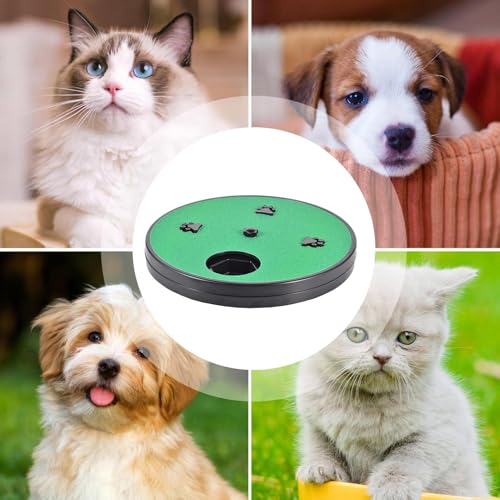 Adjustable Dog Nail Scratch Board with Treat Box 33x33x4cm Rotating Dog Nail Scratch Pad, Anti-Slip Interactive DogNail File Scratchs Pad, for Furniture Couch Floor Car Training Foraging - color: Green